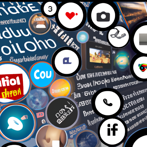 קולאז' של פלטפורמות מדיה חברתית פופולריות שונות עם הסמלים שלהן, המציג את הפוטנציאל שלהן קידום אתרים וורדפרס